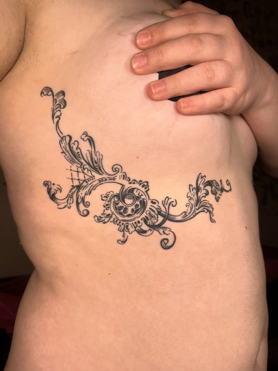 Tattoo by @rat_tattooille — ornamental, black_and_grey