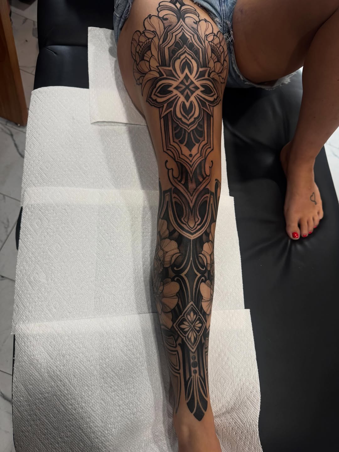 Tattoo by @tats_earnhardt — ornamental, black_and_grey