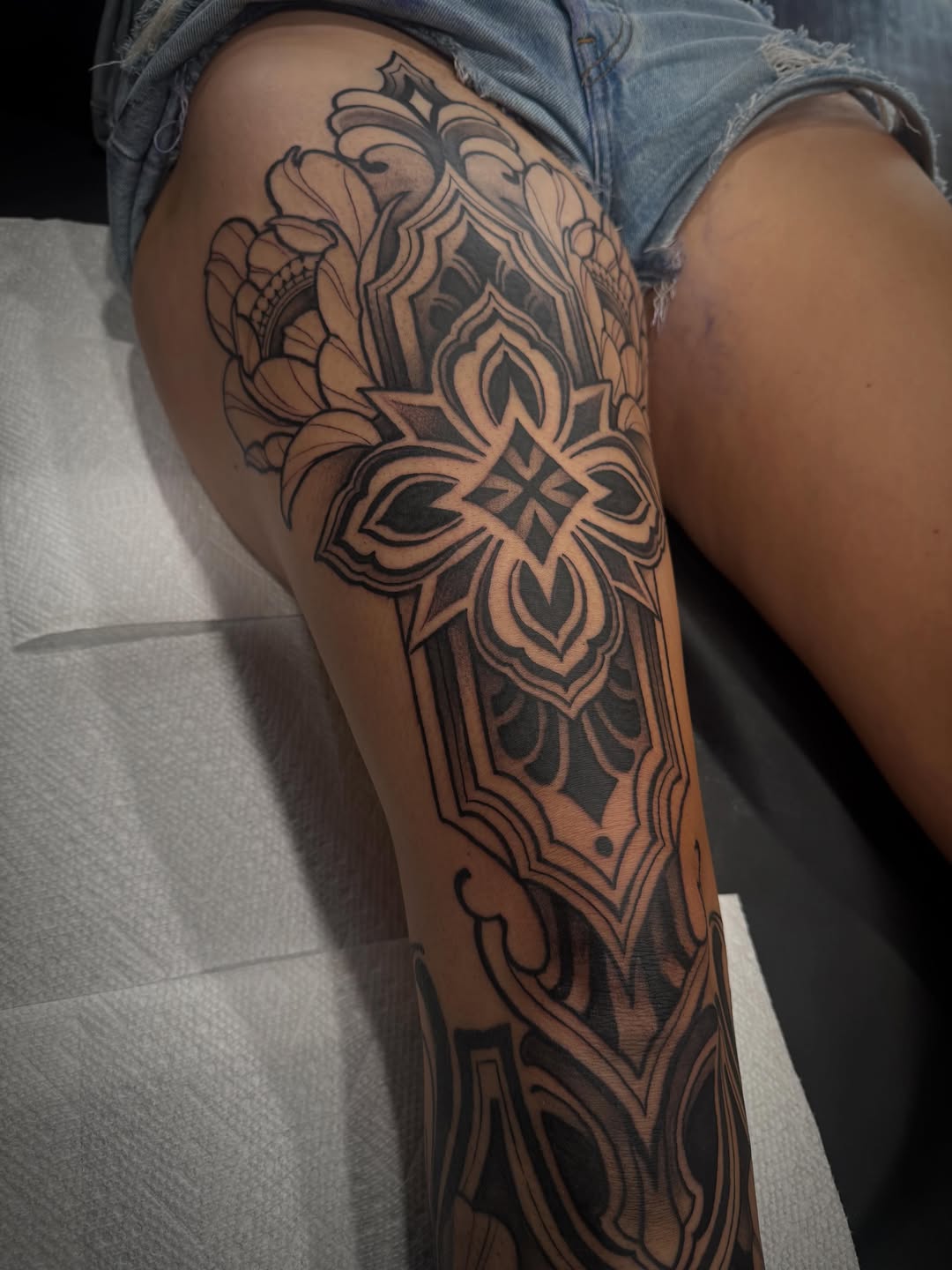 Tattoo by @tats_earnhardt — ornamental, black_and_grey