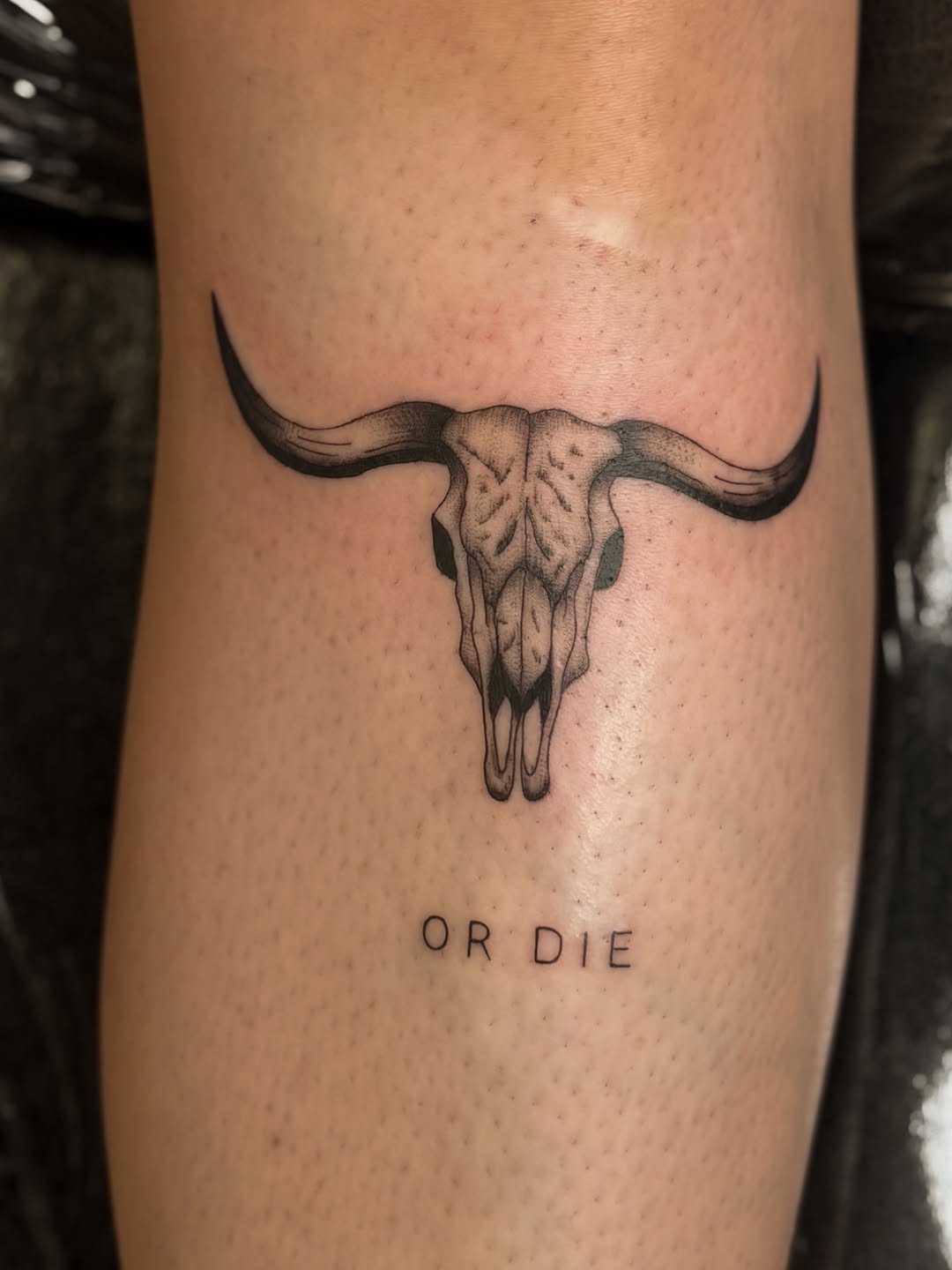 Tattoo by @wildcoyoteco — black_and_grey, lettering_script