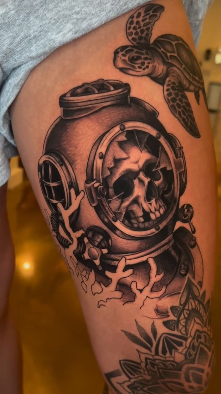 Tattoo by @shoppertattoo — realism, black_and_grey