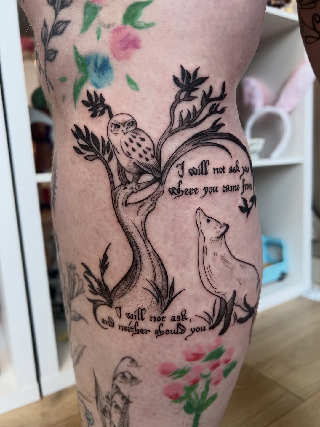 Tattoo by @divagirl_superstar — illustrative, lettering_script