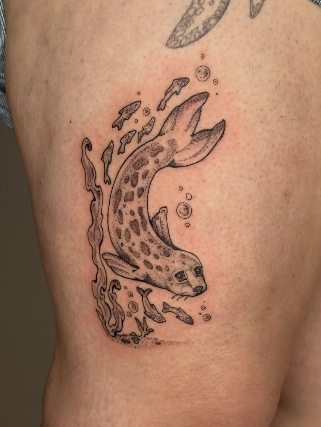 Tattoo by @cat.tatz — black_and_grey, illustrative