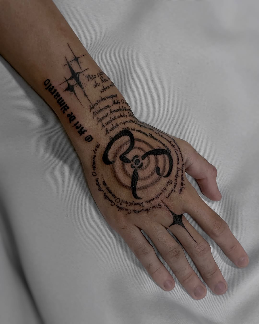 Tattoo by @azevtattoo — lettering_script, blackwork