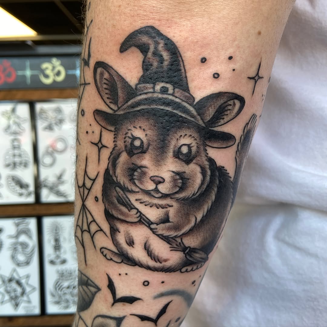 Tattoo by @electriclucy — black_and_grey, new_school