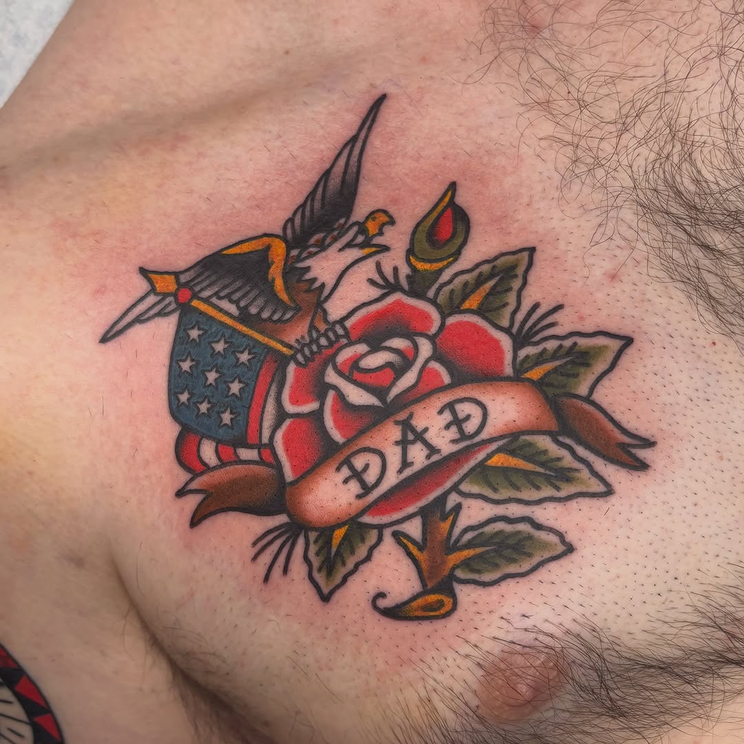 Tattoo by @mike.does.tattoos — american_traditional, lettering_script