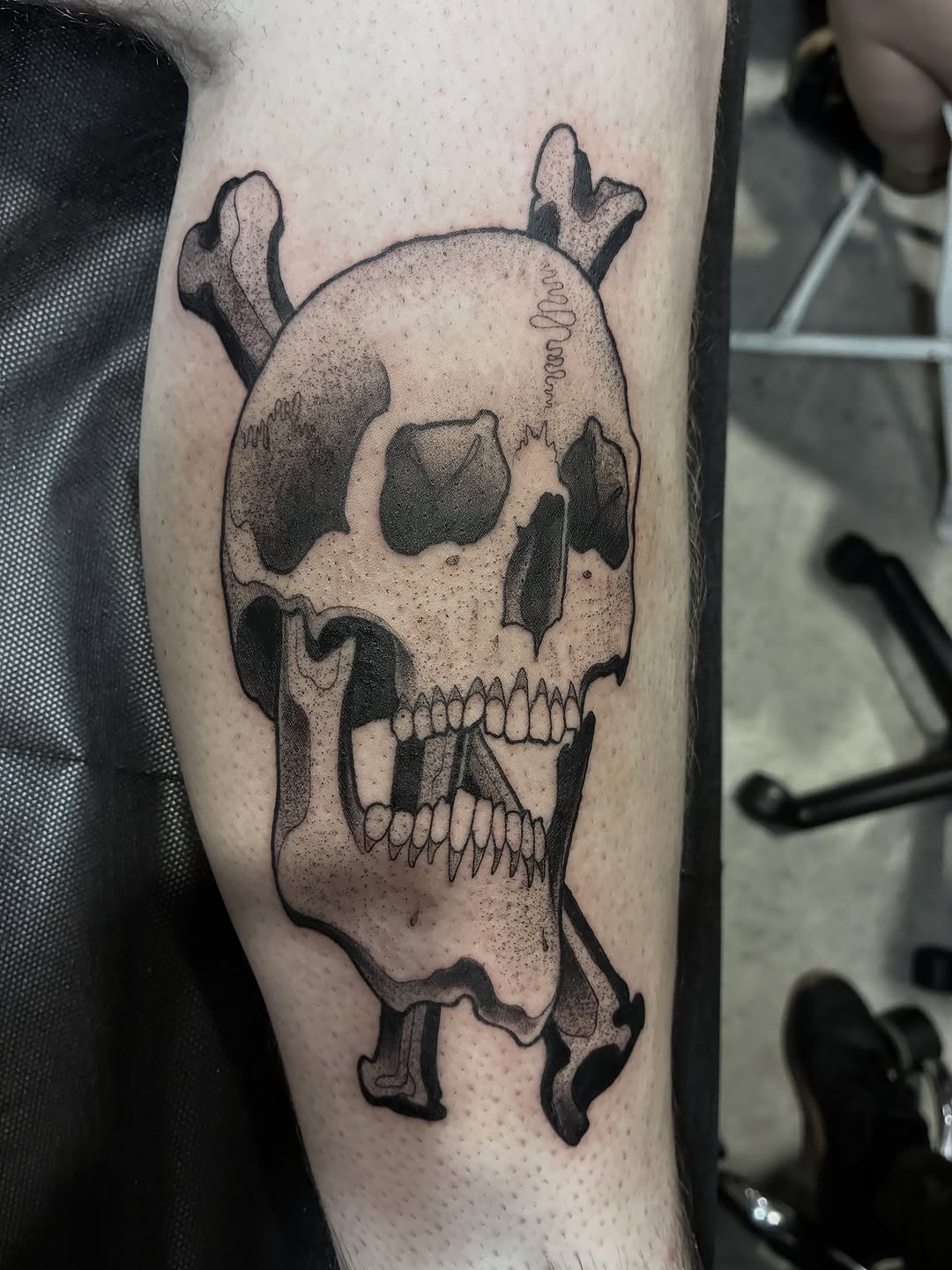 Tattoo by @cameron.morris.tattoo — black_and_grey, chicano