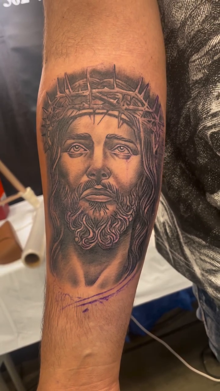 Tattoo by @rob_g_tattoos — realism, black_and_grey