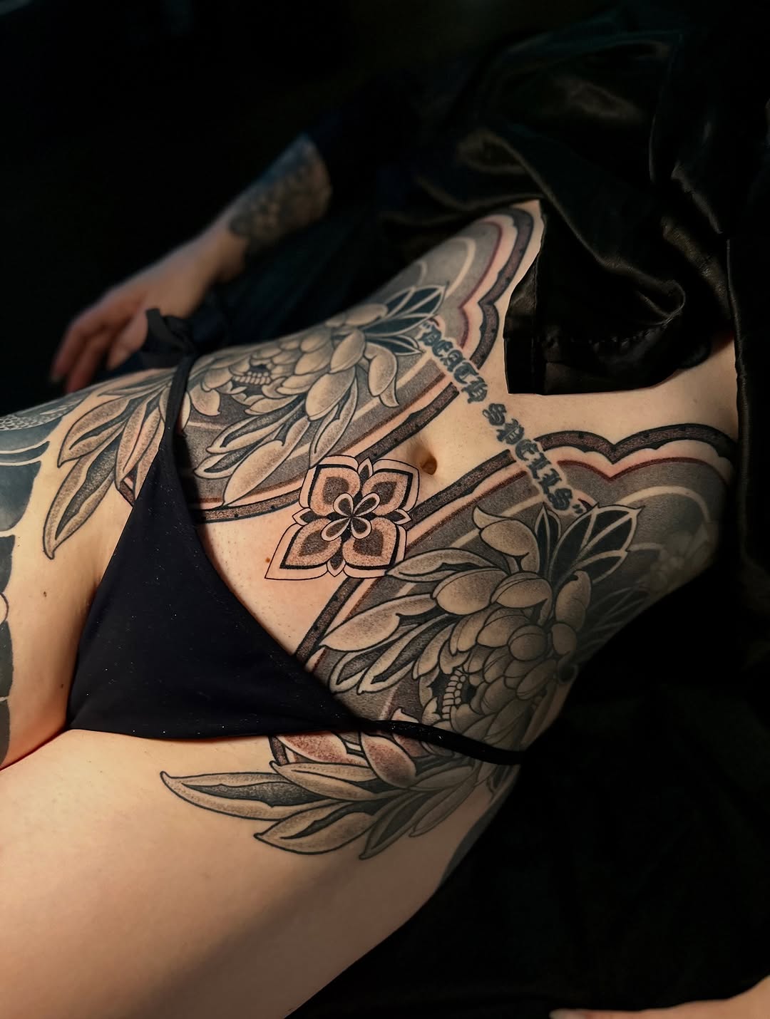 Tattoo by @blackadorn — black_and_grey, ornamental