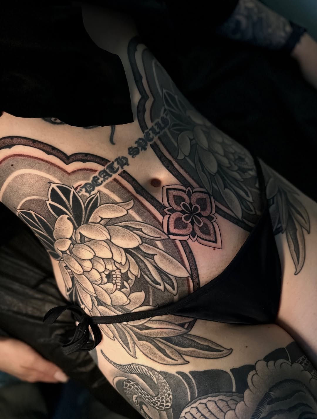 Tattoo by @blackadorn — japanese_irezumi, black_and_grey