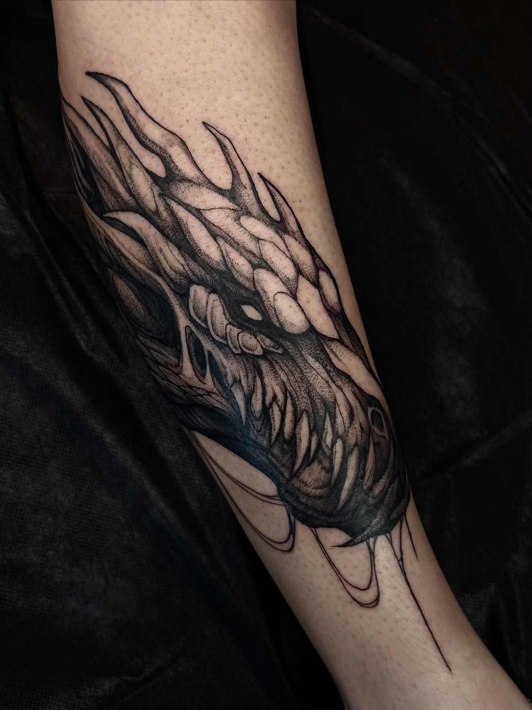 Tattoo by @haileypaetztattoos โ black_and_grey, dark_realism