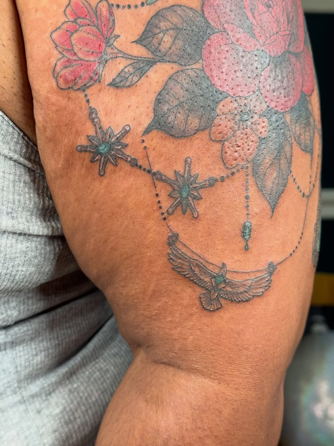 Tattoo by @larkrestattoos — realism, black_and_grey