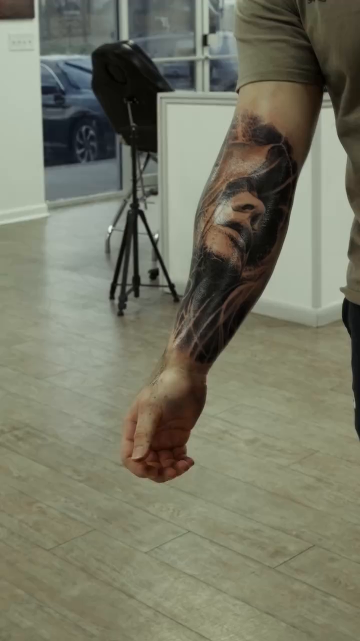 Tattoo by @robbylatos — realism, black_and_grey