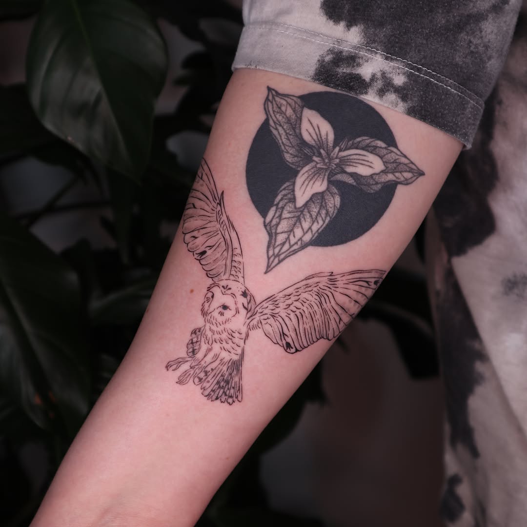 Tattoo by @hbarbarella.art — illustrative, black_and_grey