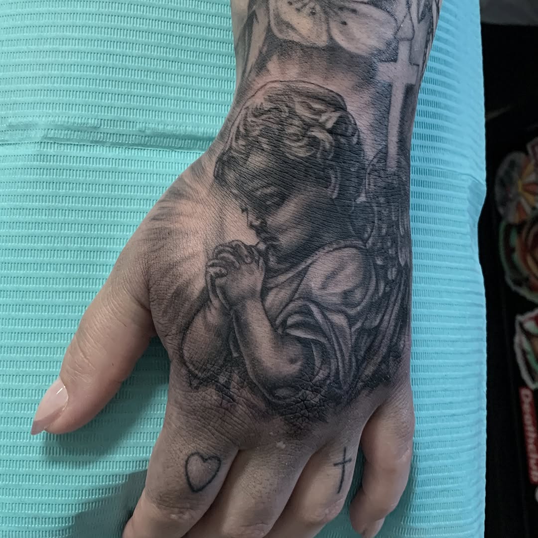 Tattoo by @macplanttattoos — realism, black_and_grey