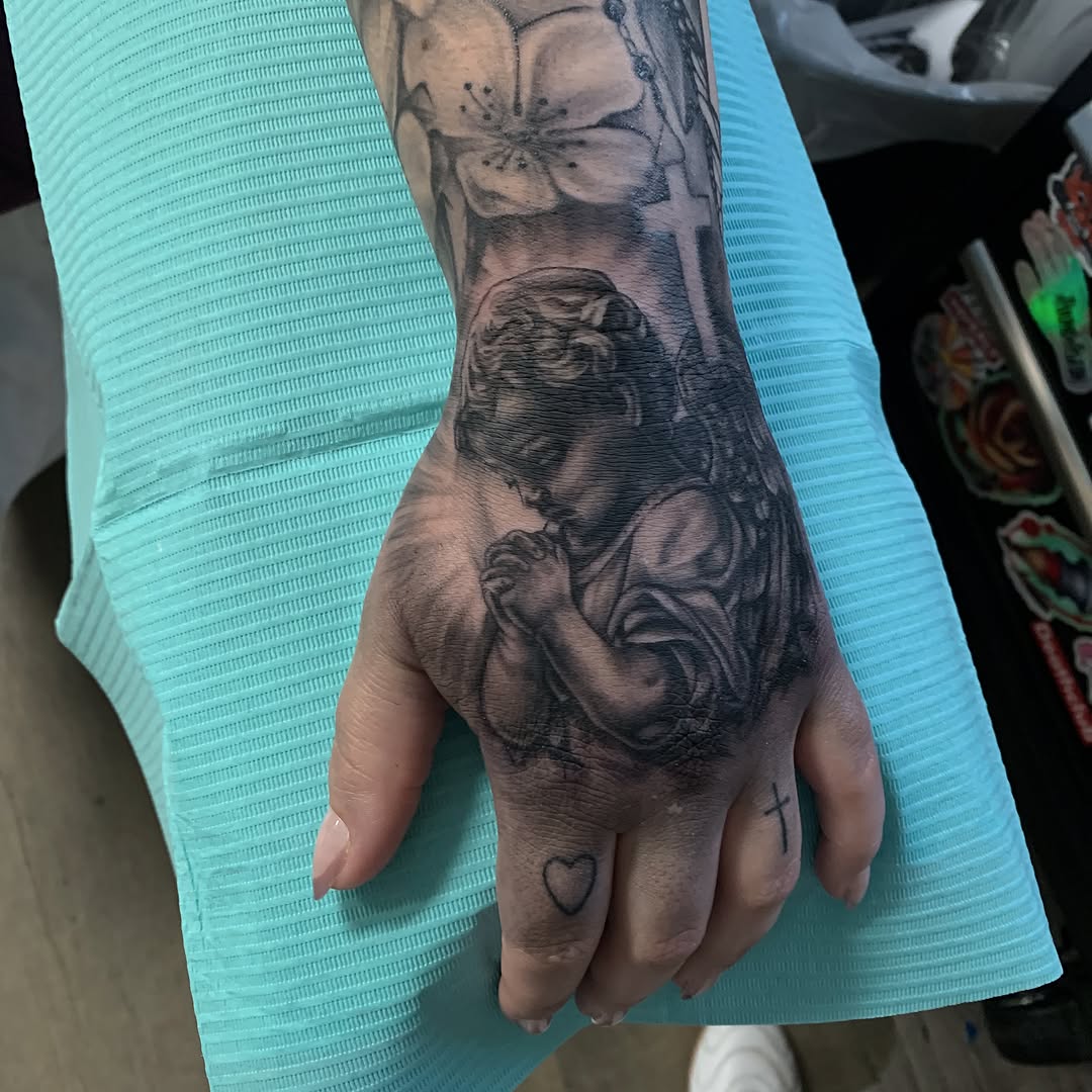 Tattoo by @macplanttattoos — realism, black_and_grey