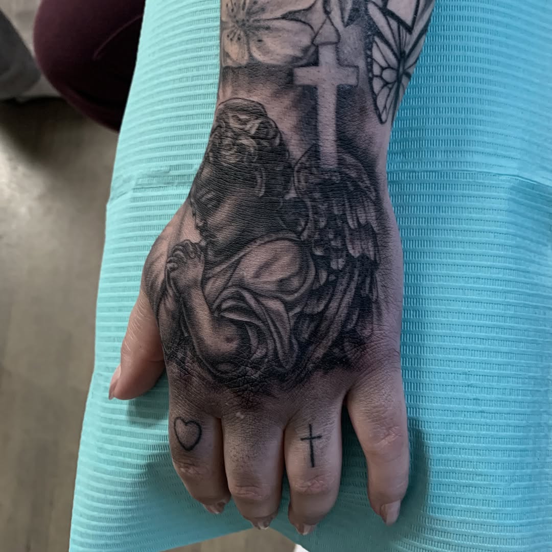 Tattoo by @macplanttattoos — realism, black_and_grey