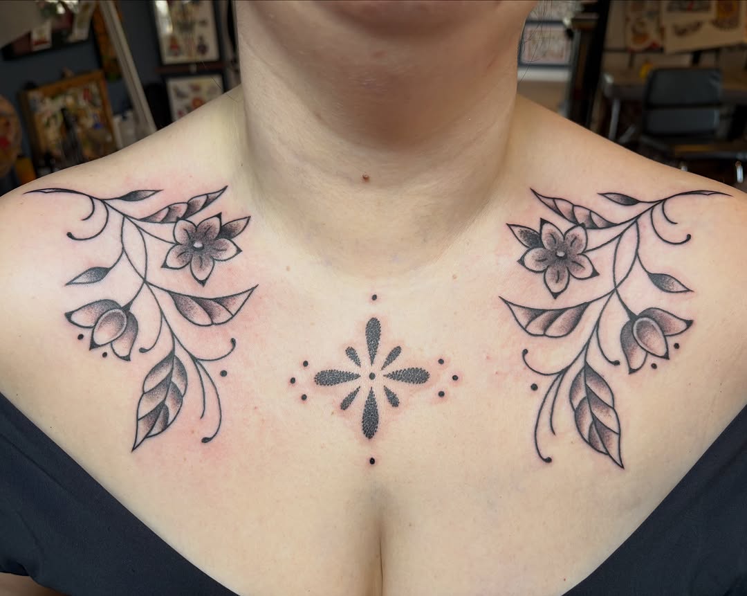 Tattoo by @caitberries — fine_line, dotwork