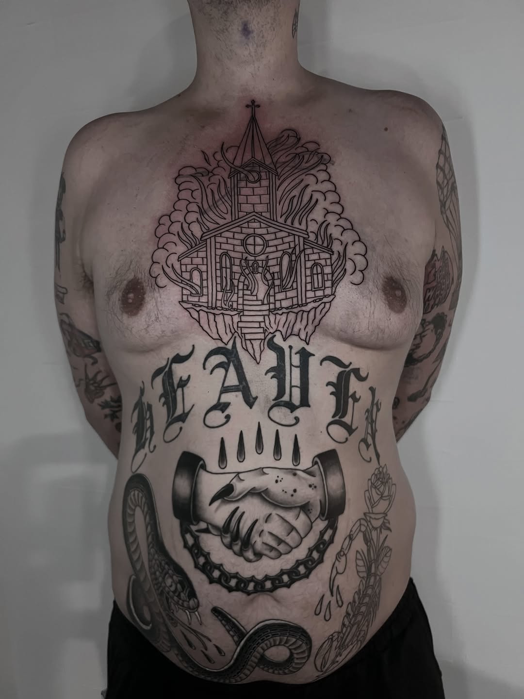 Tattoo by @yur.da.sells.blackwork — black_and_grey, lettering_script