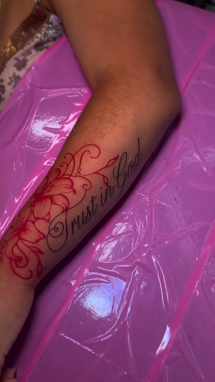 Tattoo by @monet_inks — lettering_script, fine_line