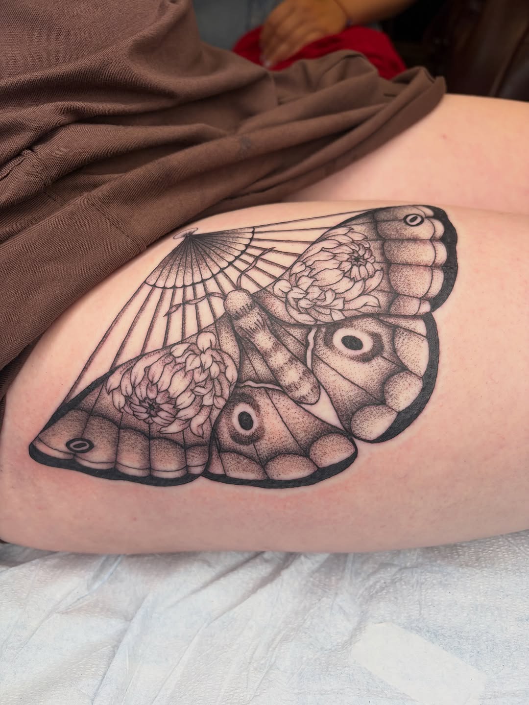 Tattoo by @bobibeanz — black_and_grey, dotwork