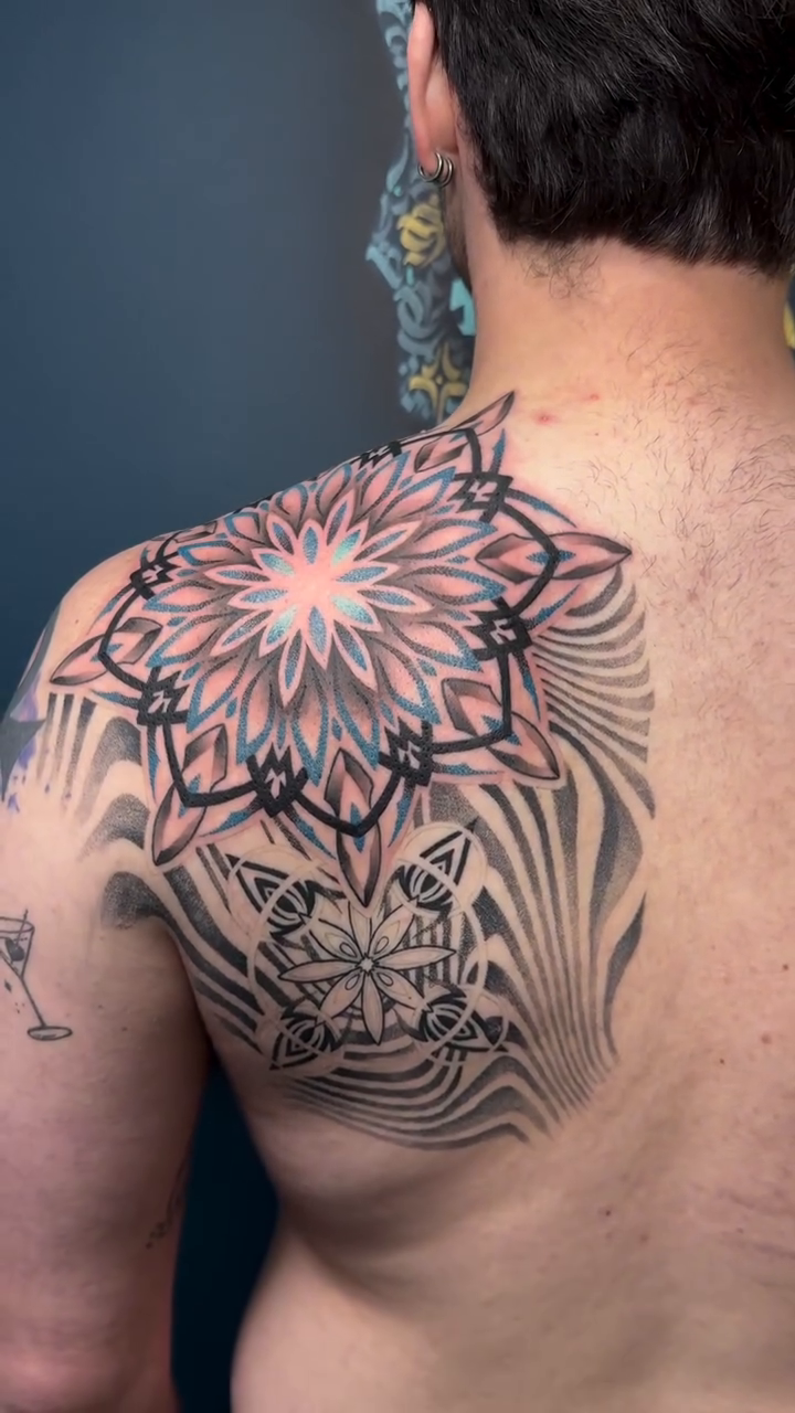 Tattoo by @inkbysilvereye — geometric, black_and_grey