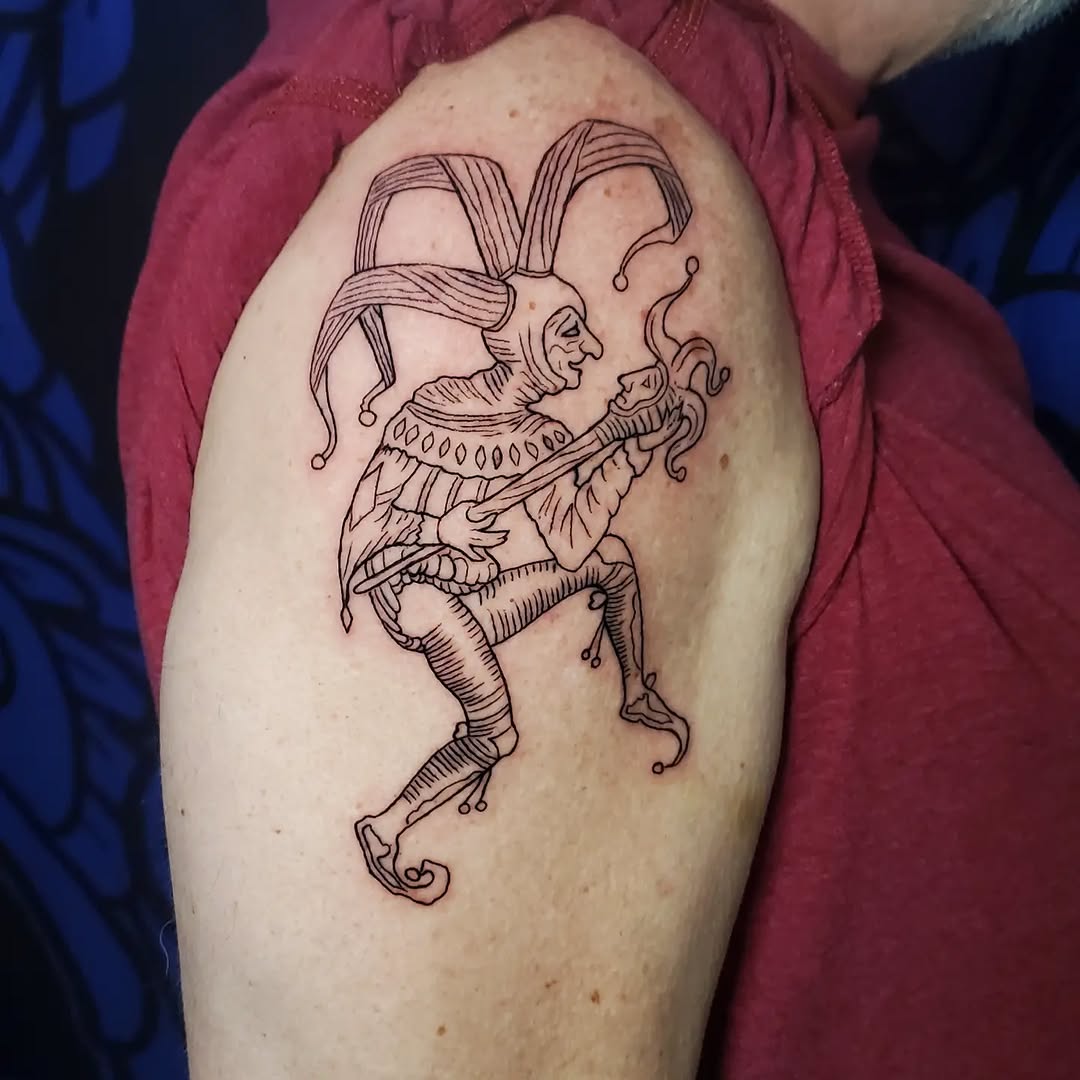 Tattoo by @crookedwil — blackwork, illustrative