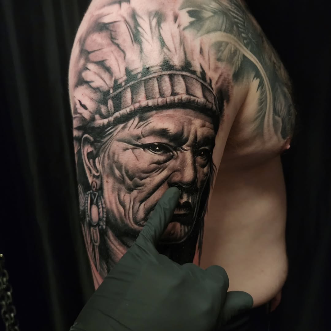 Tattoo by @shane_pstattoo — realism, black_and_grey