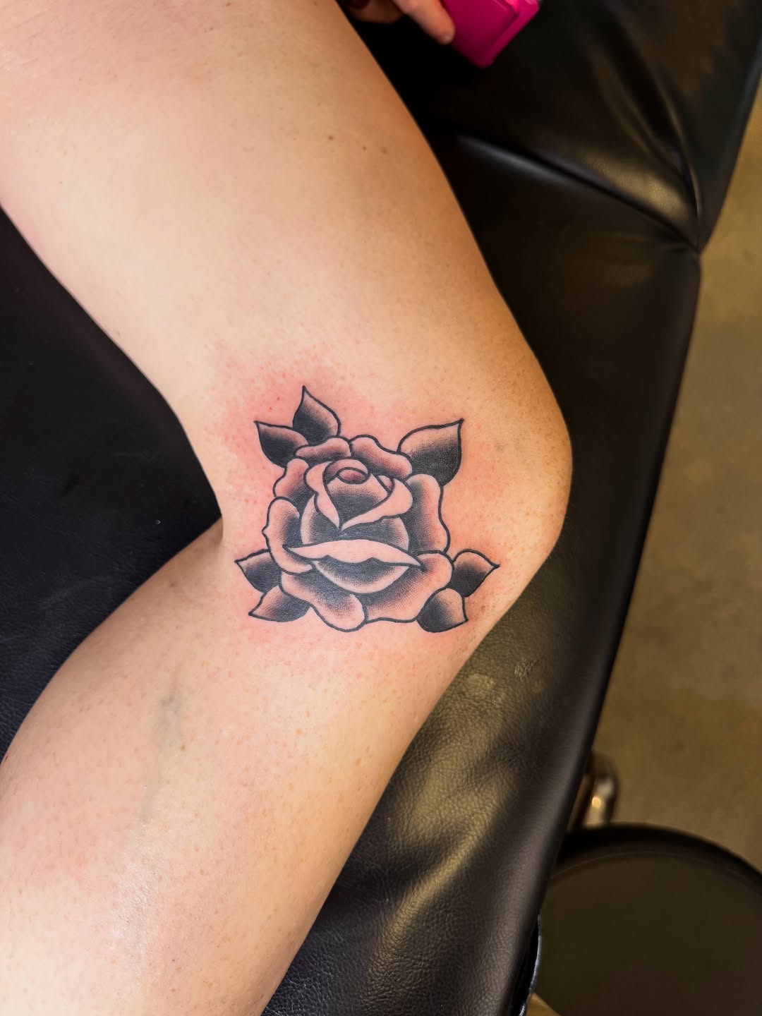 Tattoo by @thepinkmanther — american_traditional, black_and_grey