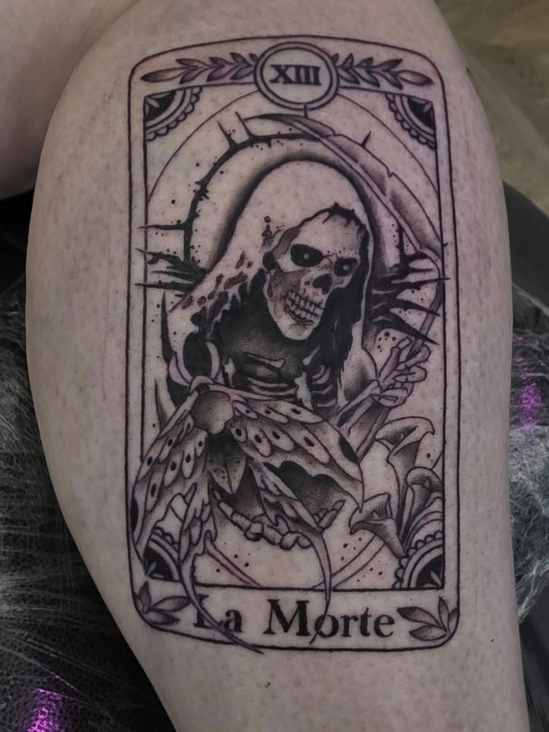 Tattoo by @samanthamcquillanart โ black_and_grey, dark_realism