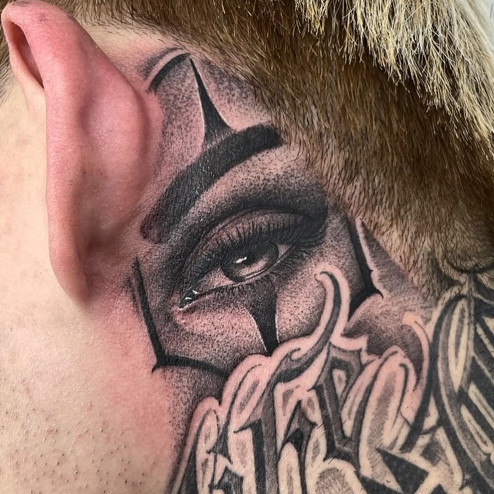 Tattoo by @dopeletterstattoo — black_and_grey, realism