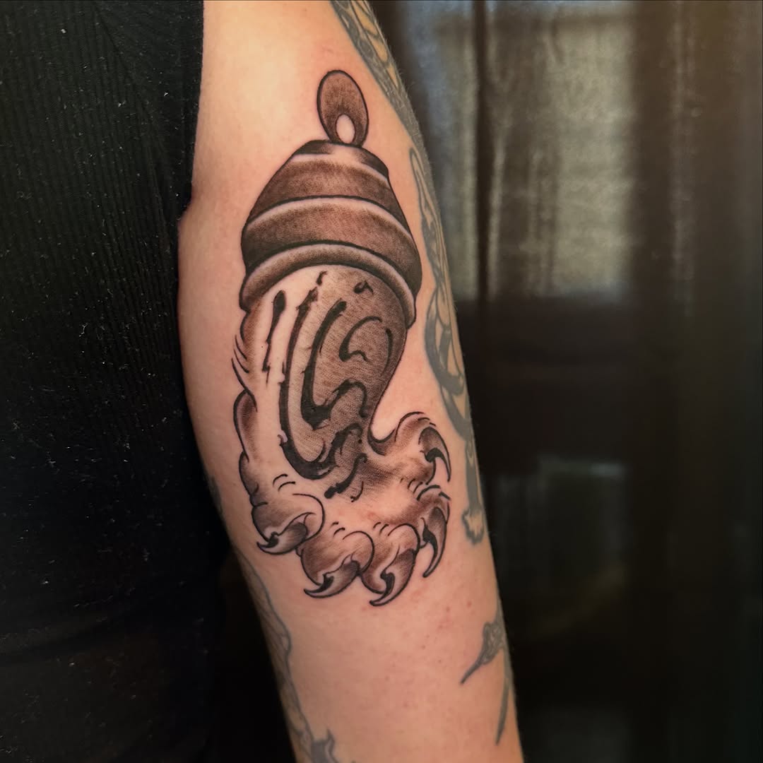Tattoo by @callme.tvulture โ black_and_grey, dark_realism