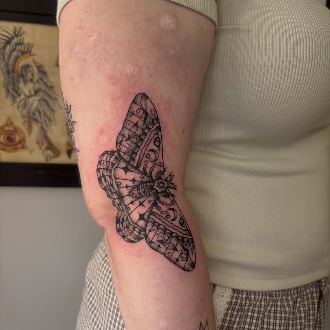 Tattoo by @tattoosbyemilyruth — dotwork, black_and_grey