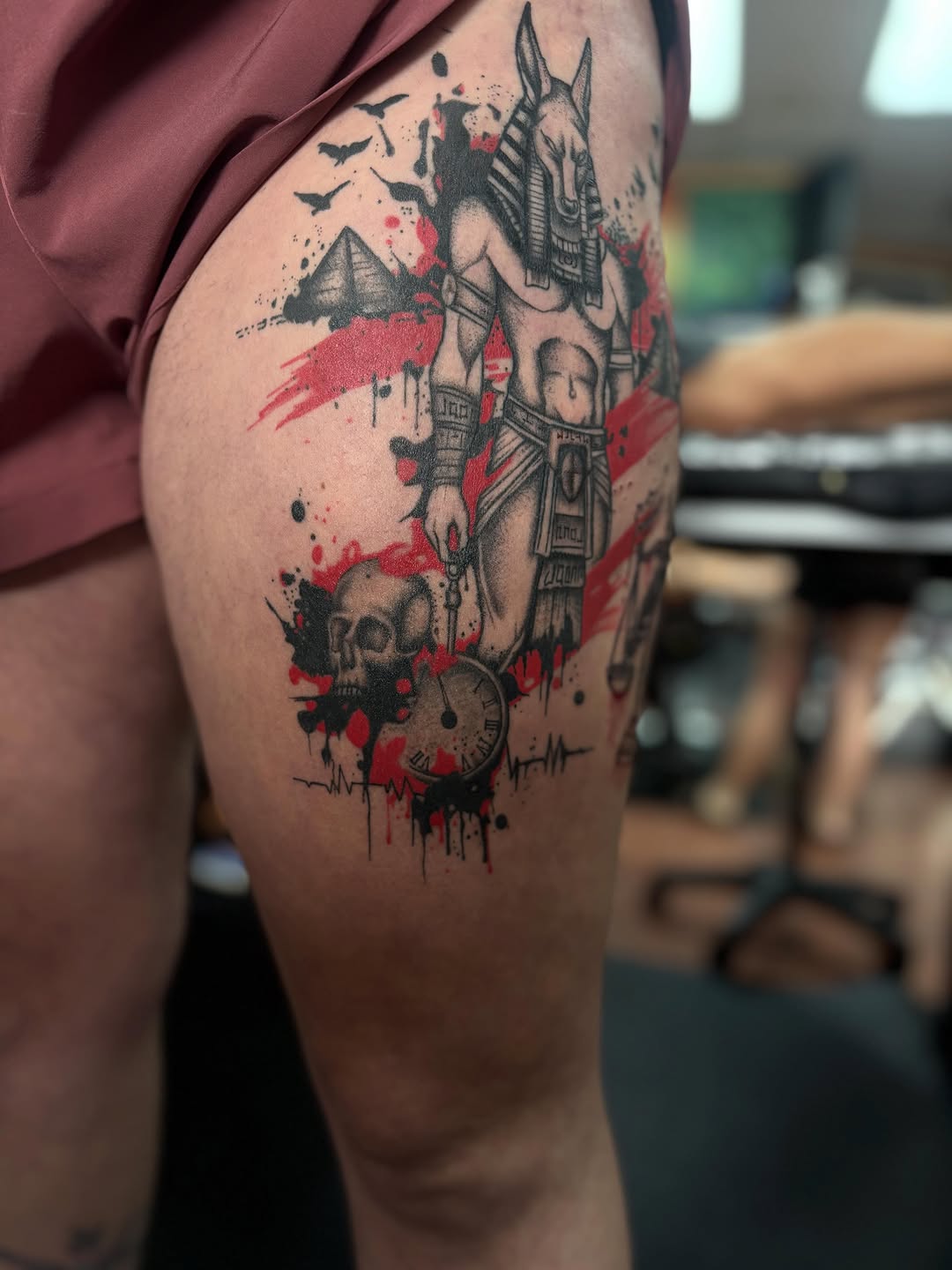 Tattoo by @tattoos_by_trav — blackwork, trash_polka
