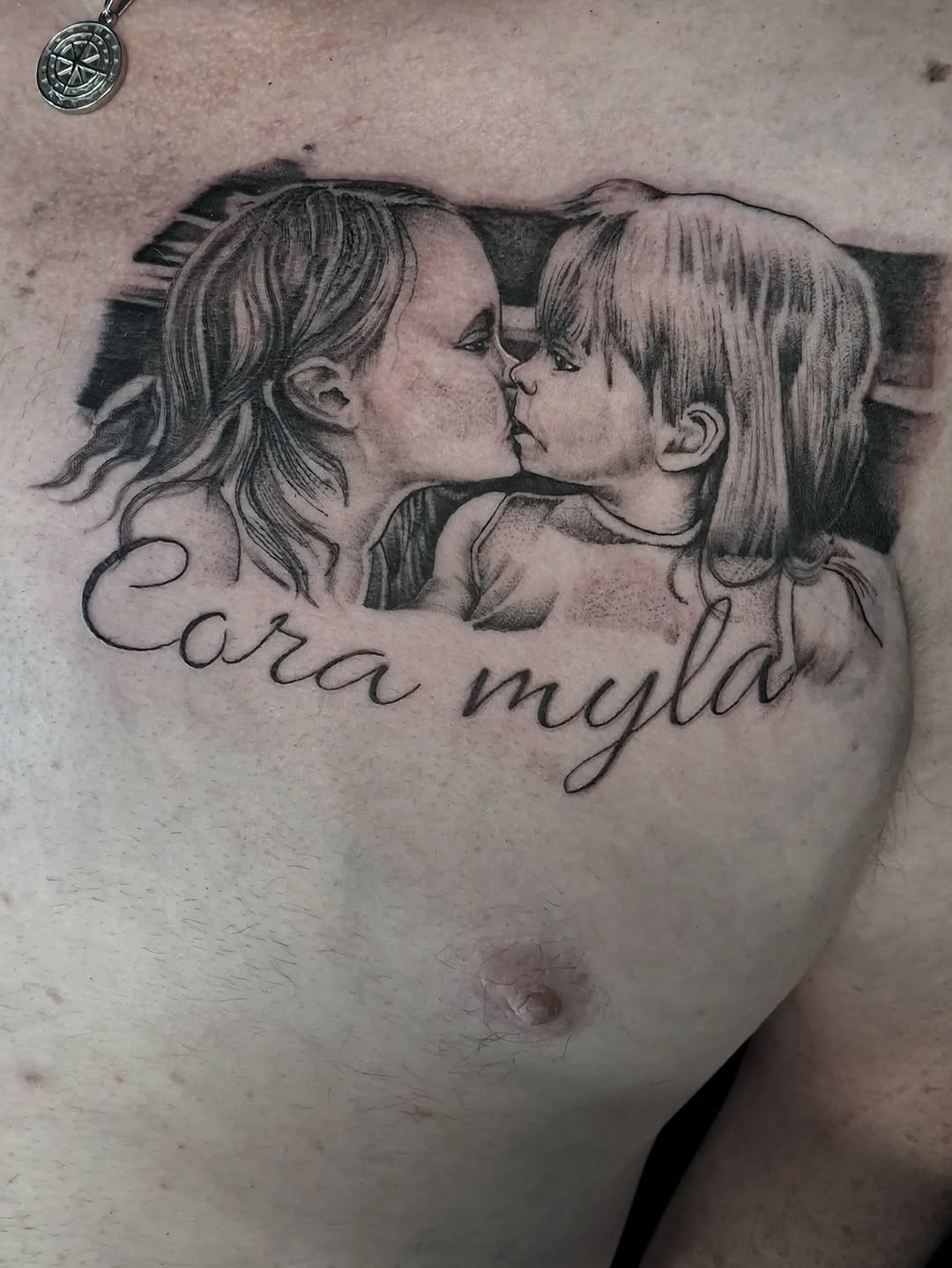 Tattoo by @powetattoos — realism, lettering_script