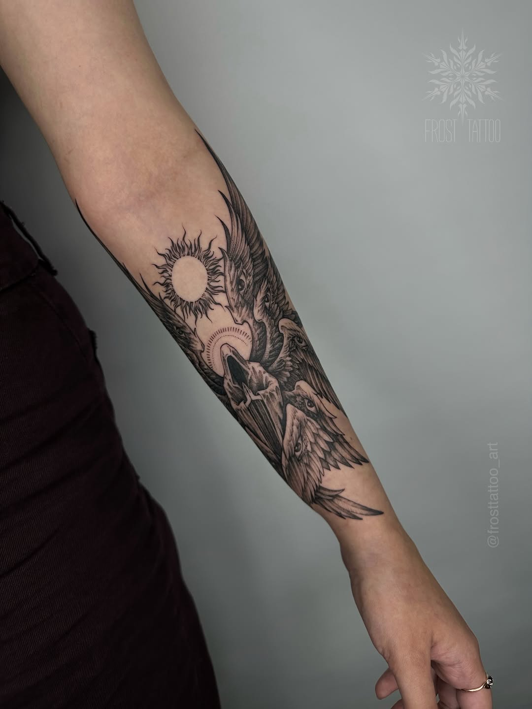 Tattoo by @frosttattoo_art — black_and_grey, realism