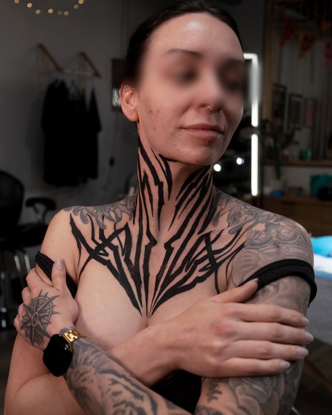 Tattoo by @project.oxo — blackwork