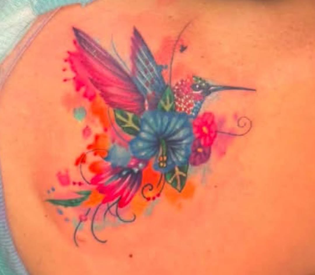 Tattoo by @mischiefinkparlor18 — watercolor, new_school