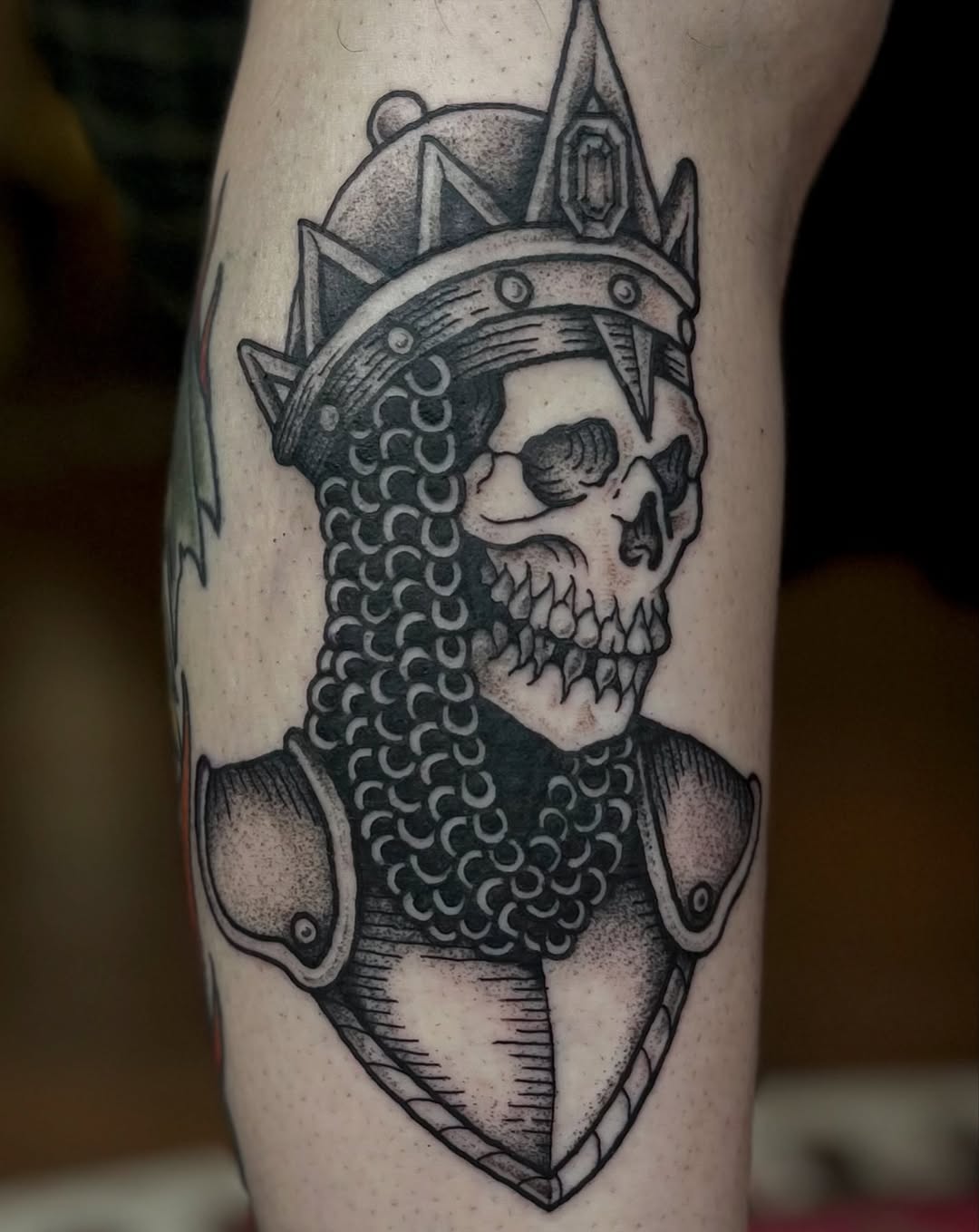 Tattoo by @coyotejo.tattoo — black_and_grey, dark_realism