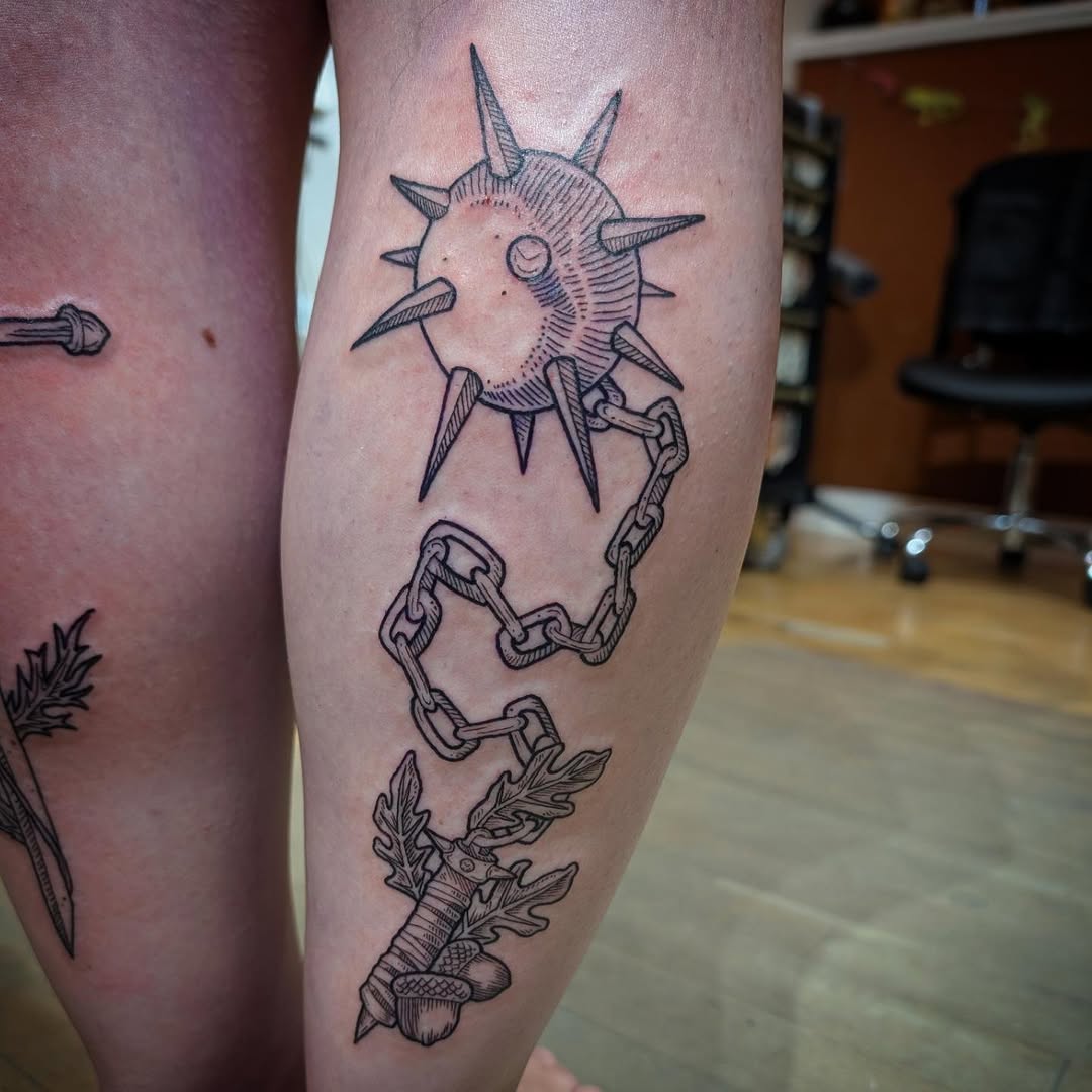 Tattoo by @cabinfevertattoo โ illustrative, black_and_grey