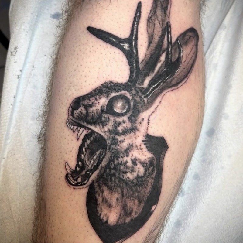 Tattoo by @arkoudatattoo β dark_realism, black_and_grey