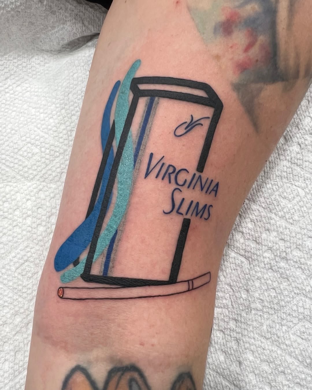 Tattoo by @mbakertattoo — lettering_script, new_school