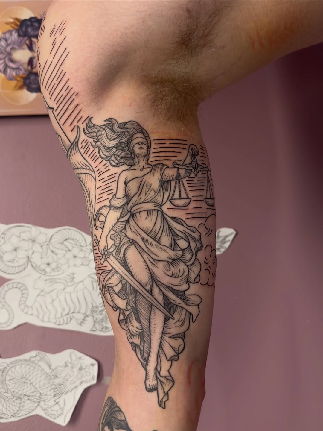 Tattoo by @acetats._ — black_and_grey, illustrative