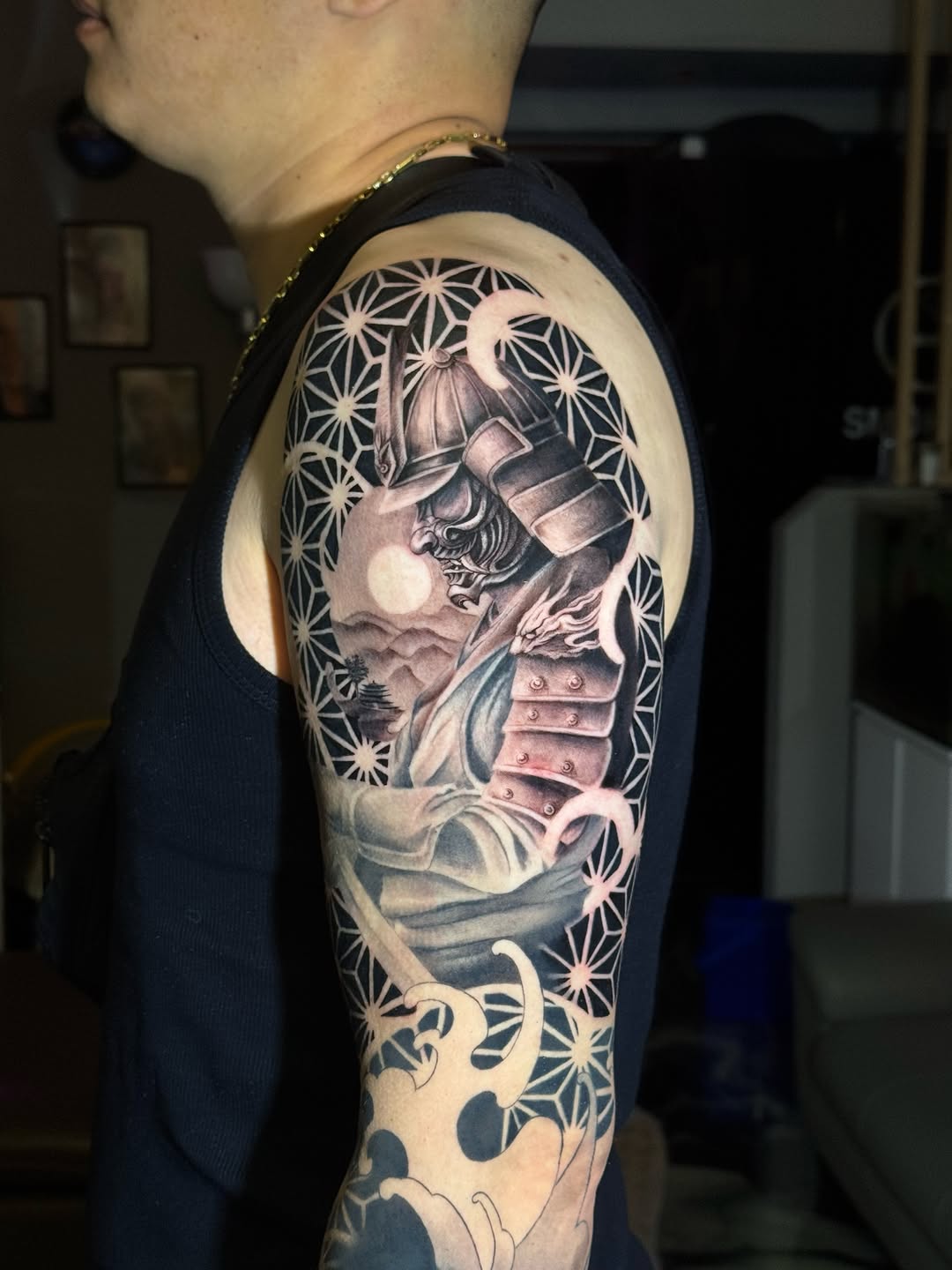 Tattoo by @tamaris.tattoo — japanese_irezumi, black_and_grey
