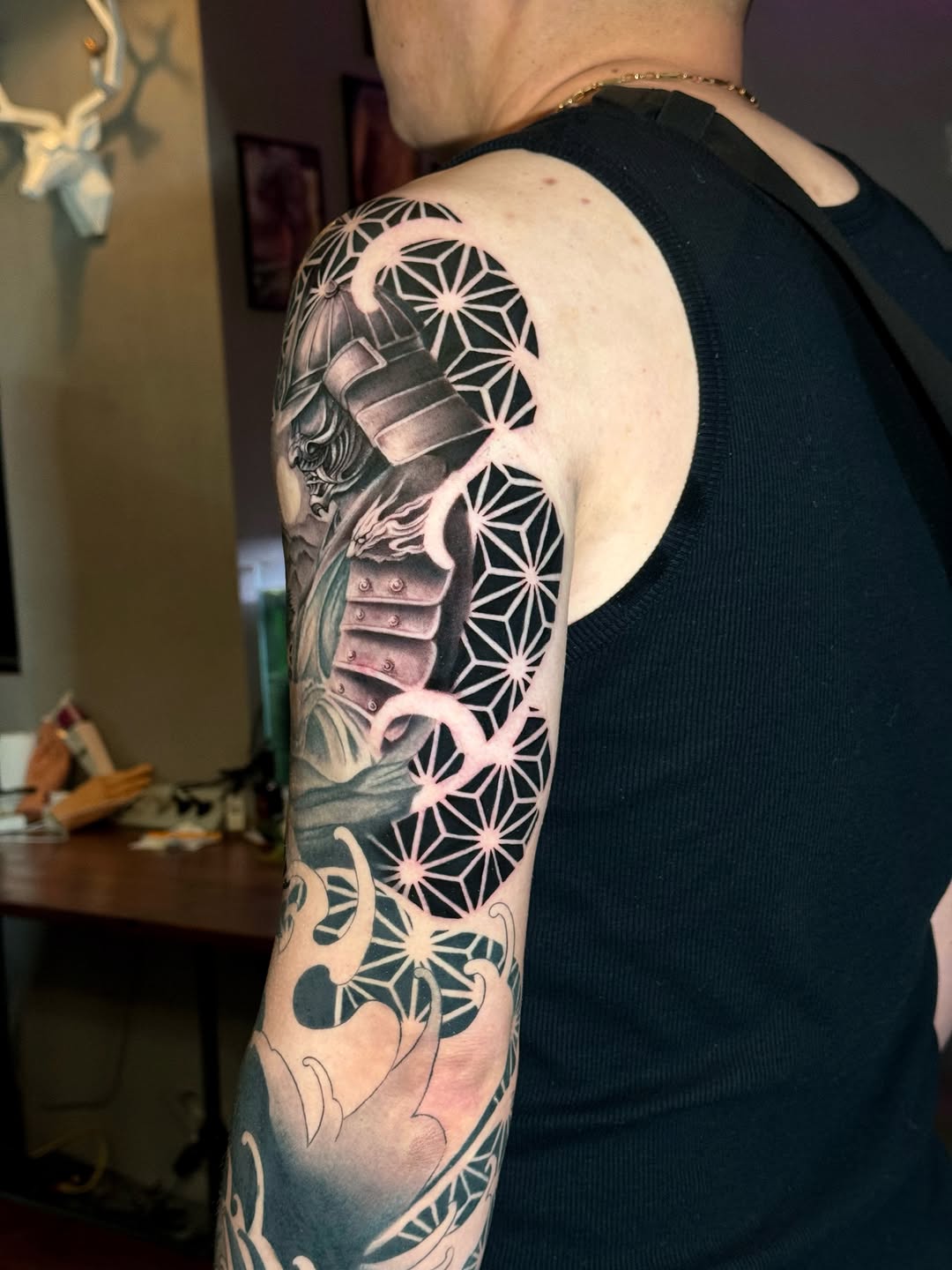Tattoo by @tamaris.tattoo — japanese_irezumi, black_and_grey
