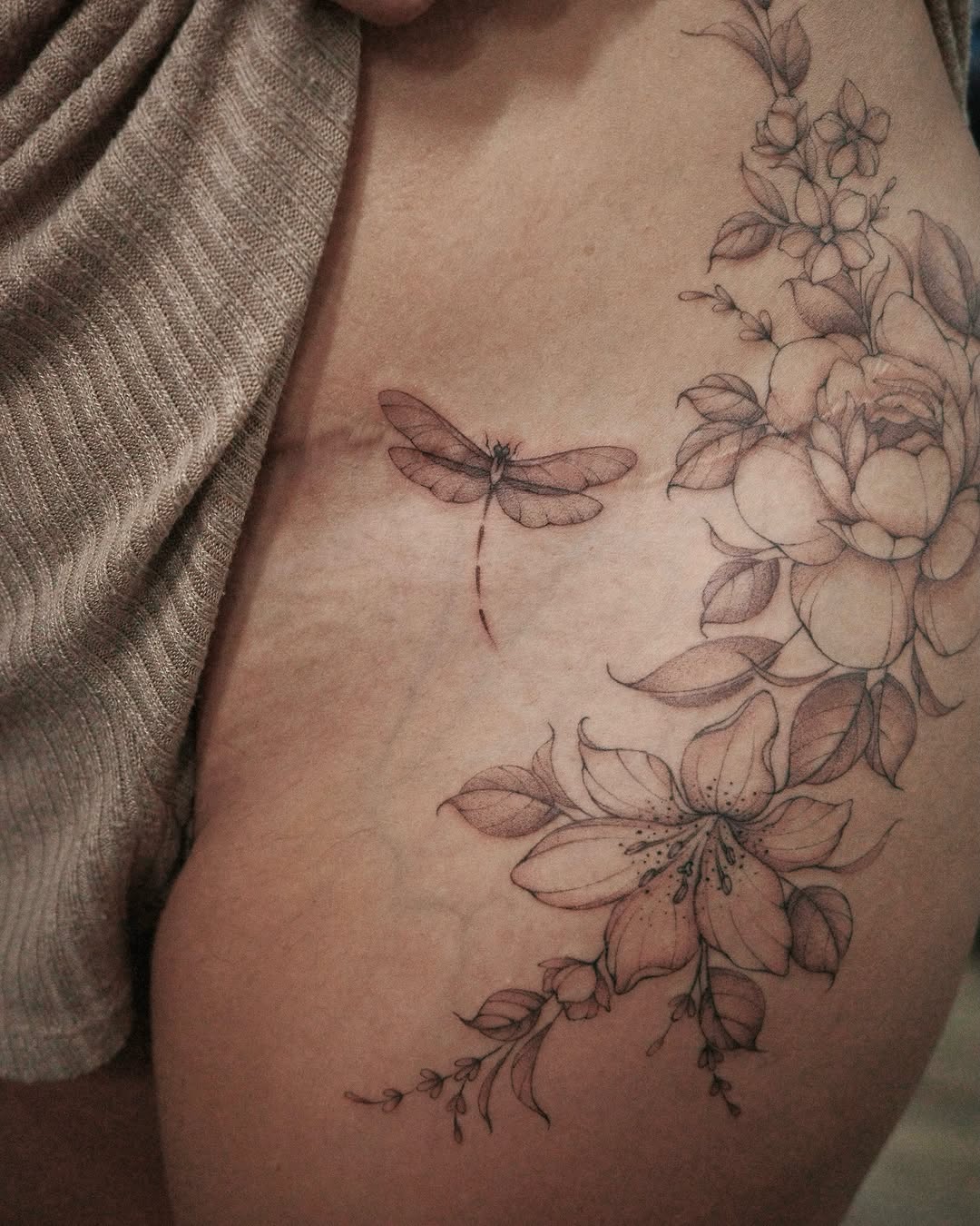 Tattoo by @blackpear_ink — fine_line, black_and_grey