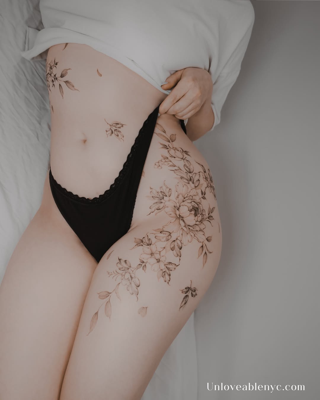 Tattoo by @unloveable.nyc — fine_line, black_and_grey