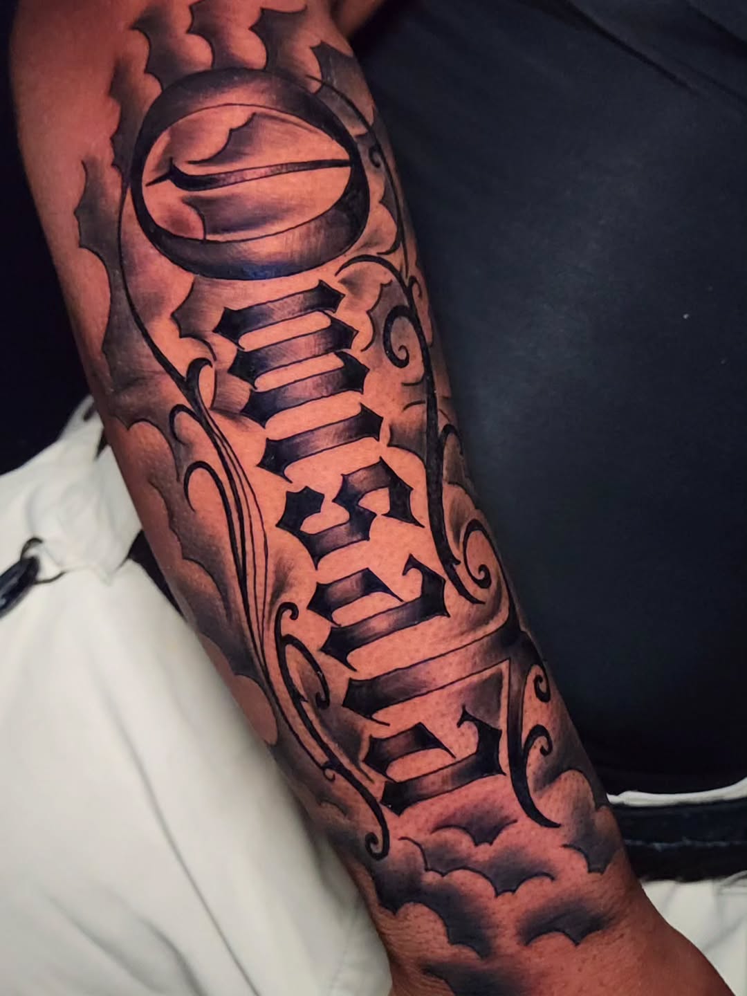 Tattoo by @theinkboxtattoos — lettering_script, blackwork