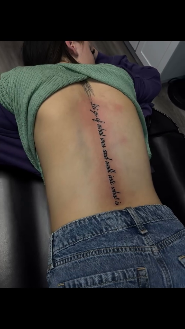 Tattoo by @mena_tats — lettering_script, fine_line