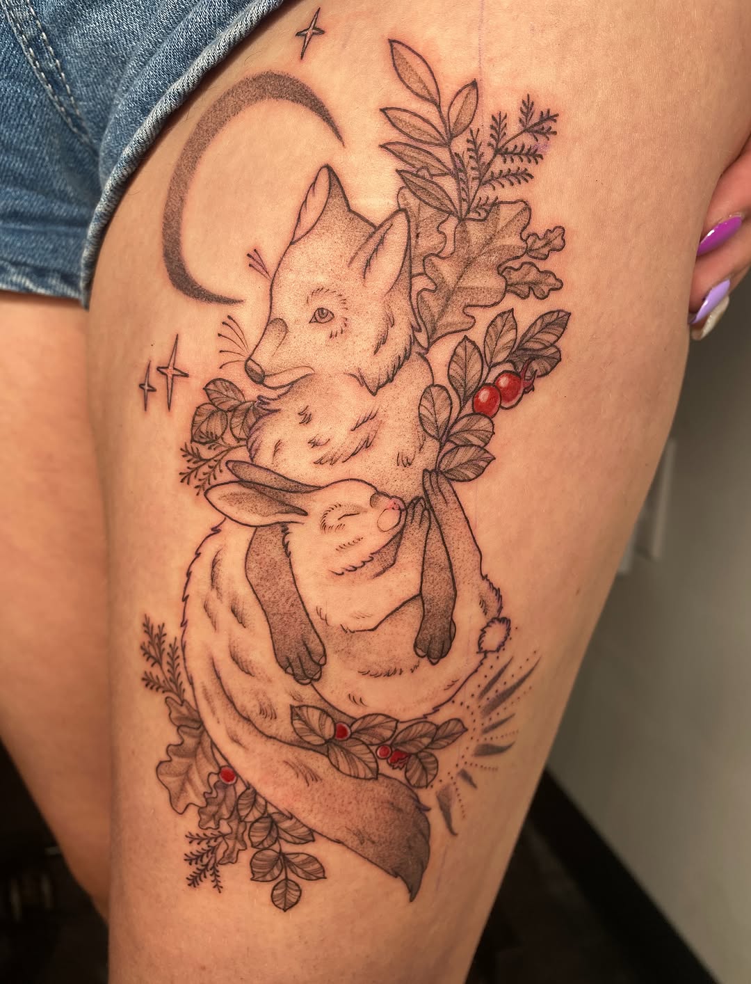 Tattoo by @krookedtattoos โ illustrative, black_and_grey